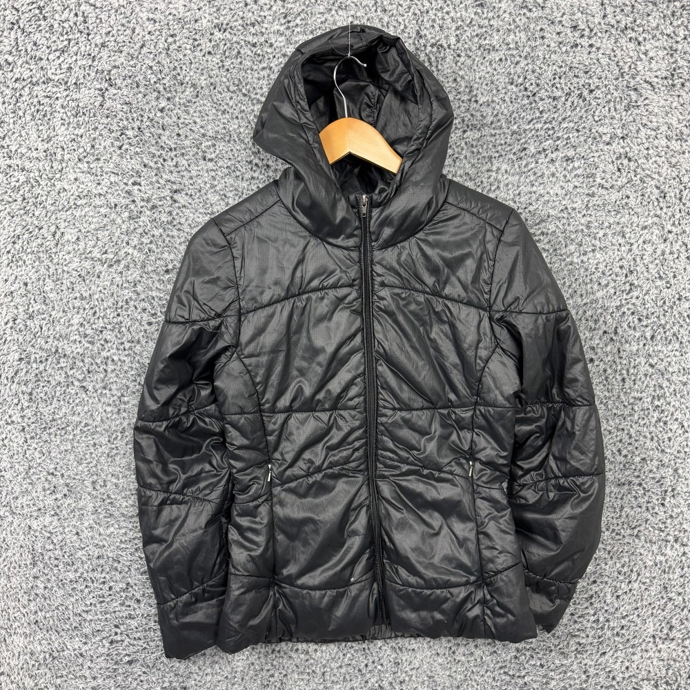 Patagonia Jacket Womens Small Black Hooded Puffer Insulated Full Zip Coat Winter